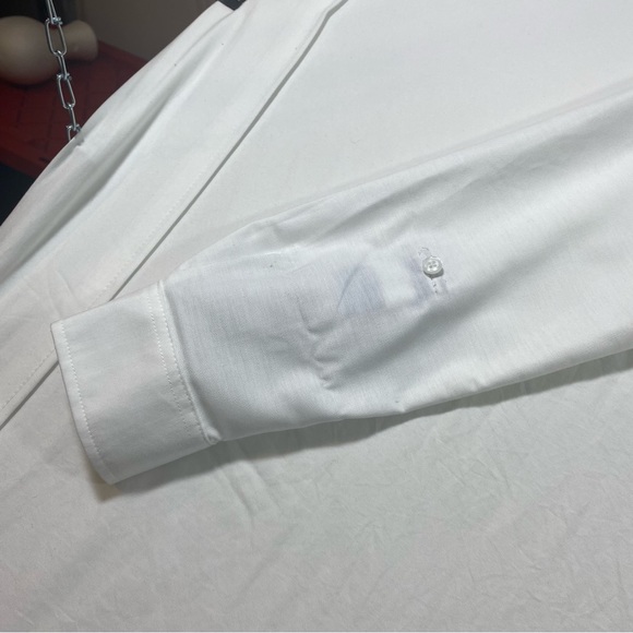 Pearly Vine Button down shirt Contrasting collar and Cuff White Blue Shirt XS - Picture 8 of 12